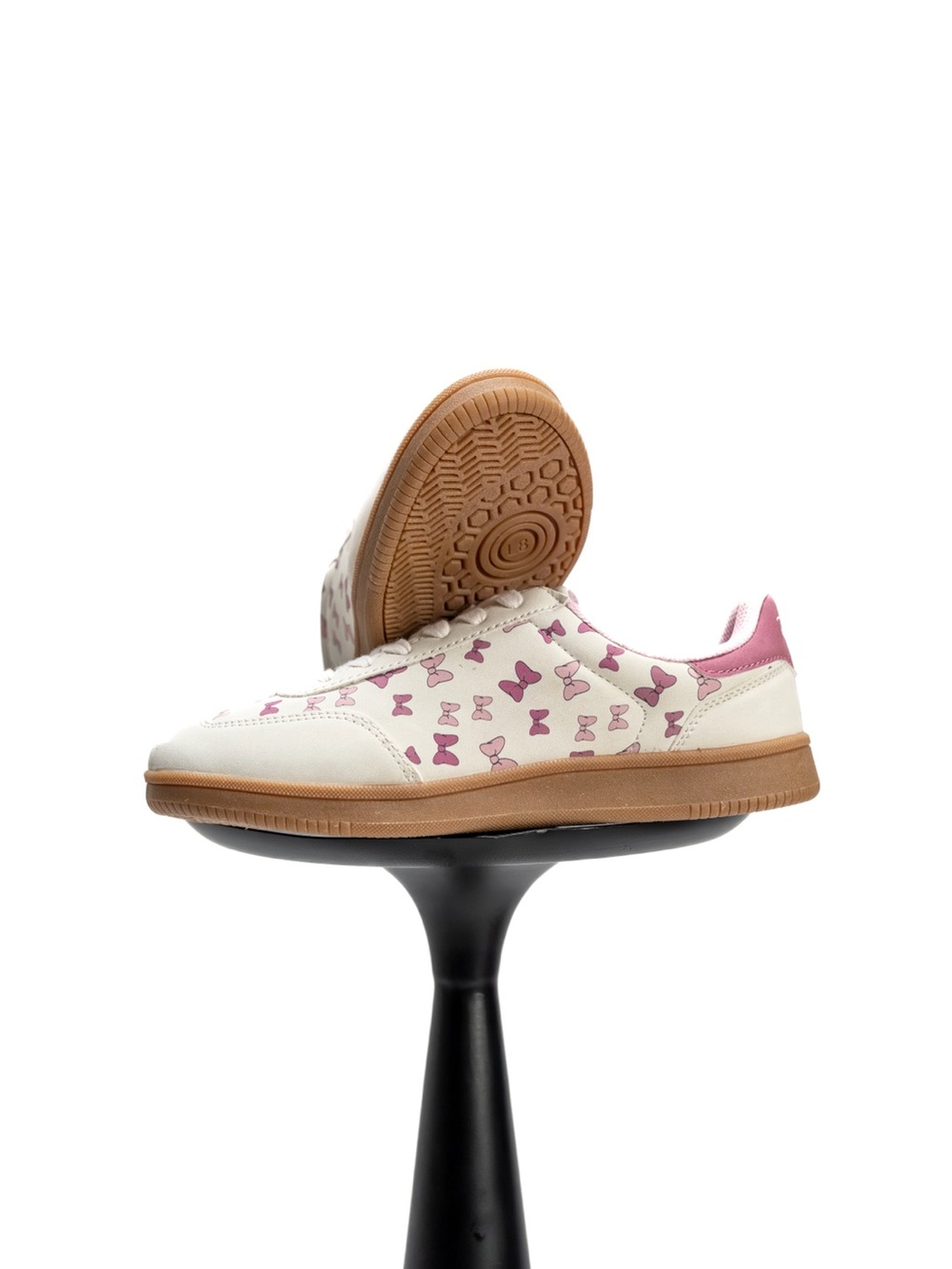 Disney Minnie Mouse Bow detail.  Pink Athletic Sneakers with Bow Print